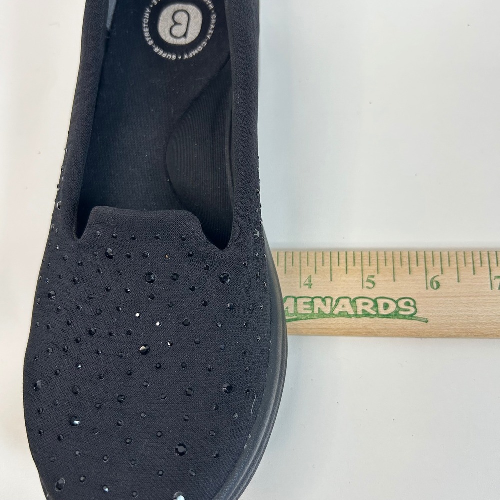 Bzees Comfort Poppyseed Slip On Loafer 6.5 Black Rhinestone Washable Minimalist - Picture 10 of 10